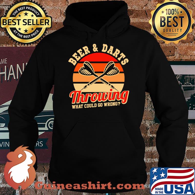 Beer and darts throwing what could go wrong vintage Hoodie