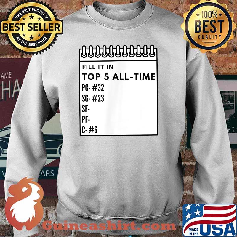 Best Top 5 Basketball All Time Team GOAT Shirt Sweater