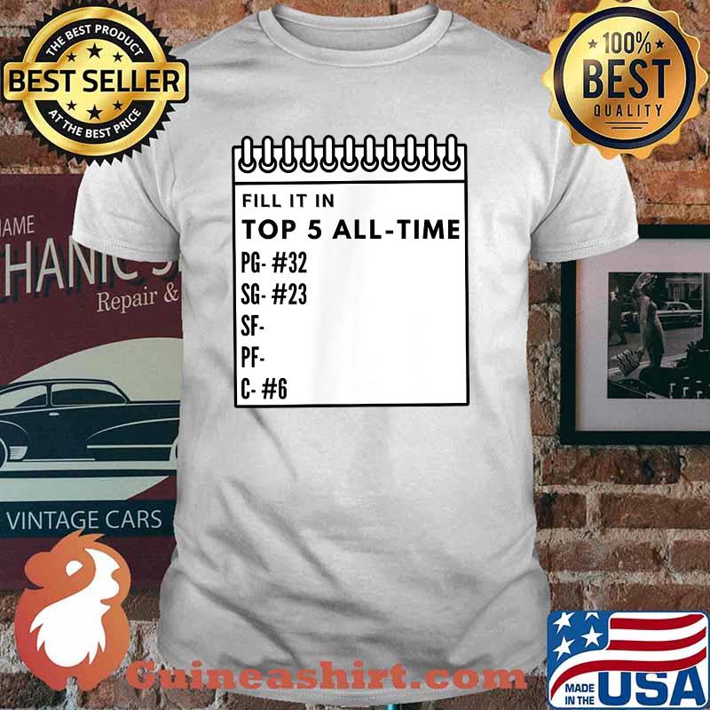 Best Top 5 Basketball All Time Team GOAT Shirt