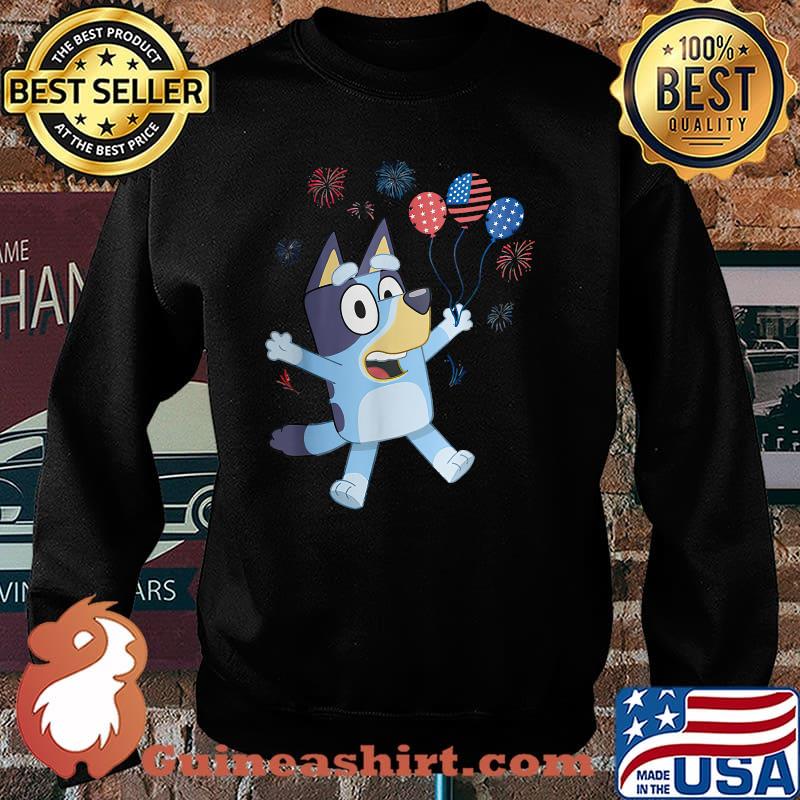 Blueys Firework Balloons 4th of July T-Shirt Sweater