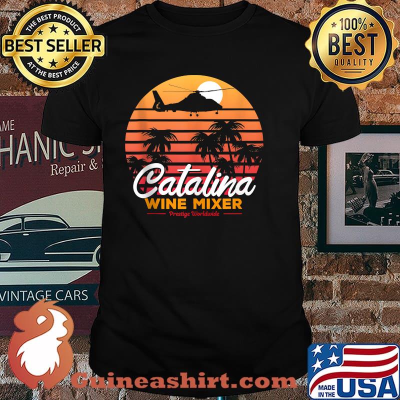 Catalina Wine Mixer Prestige Worldwide Retro Beach Palm Tree Shirt