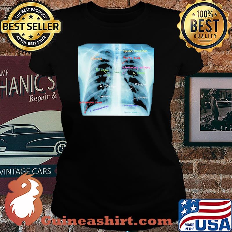 Chest X Ray With Labels Shirt Laides tee