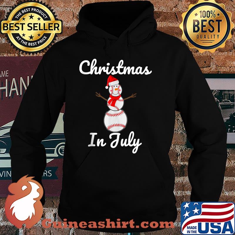 Christmas In July Baseball Snowman Santa Hat Summer 2021 Shirt Hoodie