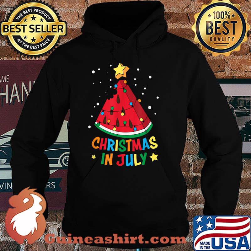 Christmas In July Watermelon Xmas Tree Summer Vacation T-Shirt Hoodie