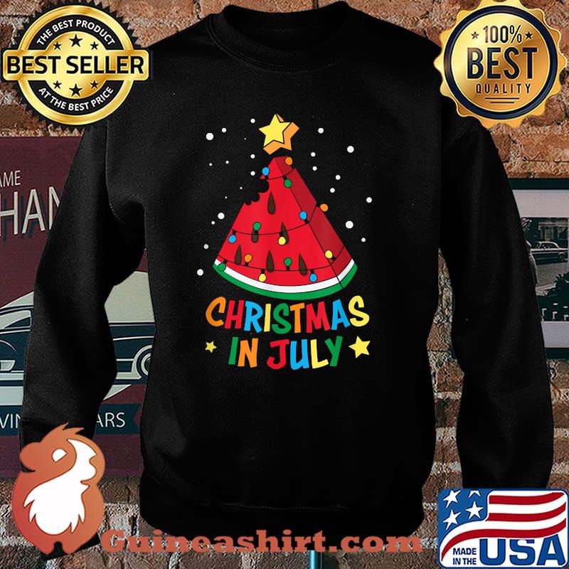 Christmas In July Watermelon Xmas Tree Summer Vacation T-Shirt Sweater