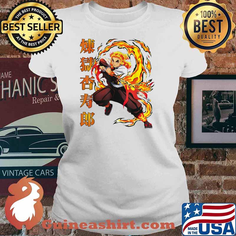 Demons Slayers Kimetsus No Yaibas Rengokus Shirt Ladies tee