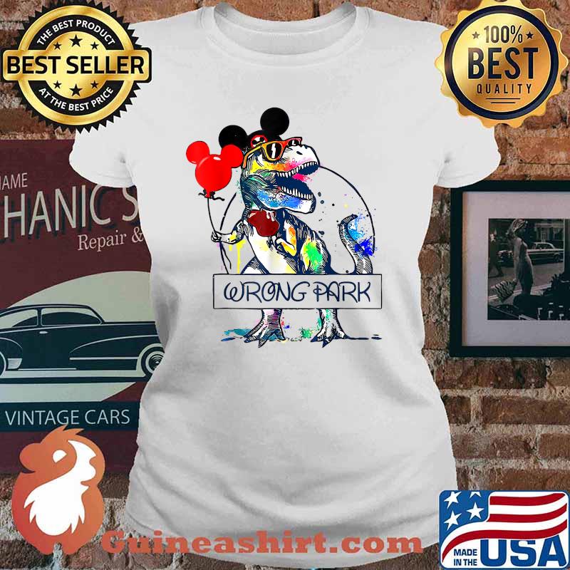 Dinosaur Wrong Tyrannosaurus Park Glasses Watercolor Shirt Ladies tee