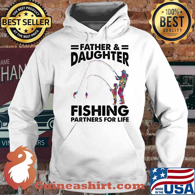 Fathers and daughter fishing partners for life watercolor Hoodie