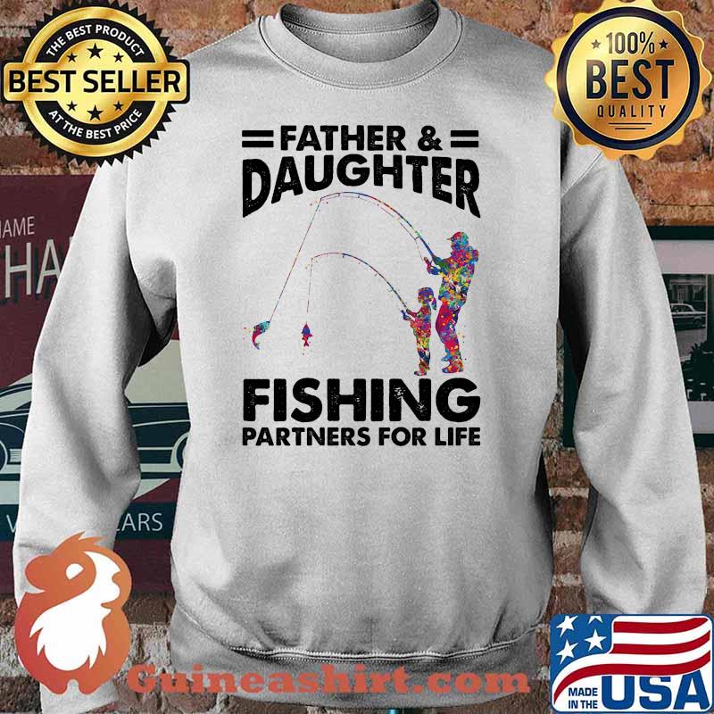 Fathers and daughter fishing partners for life watercolor Sweater