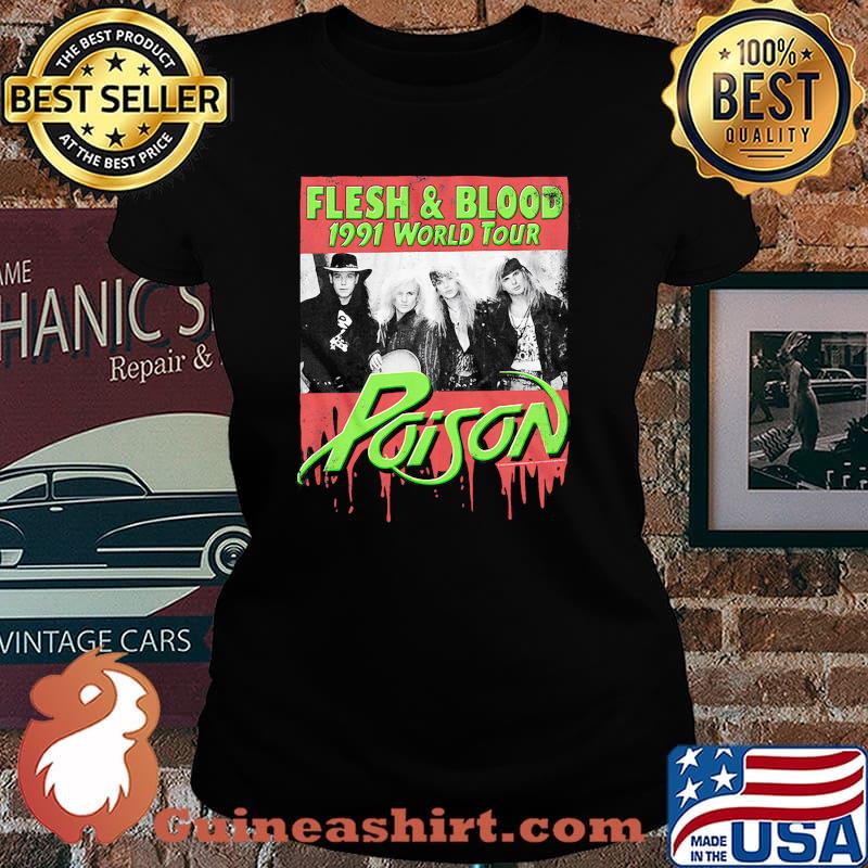 Flesh blood 1991 world tour poison master Laides tee