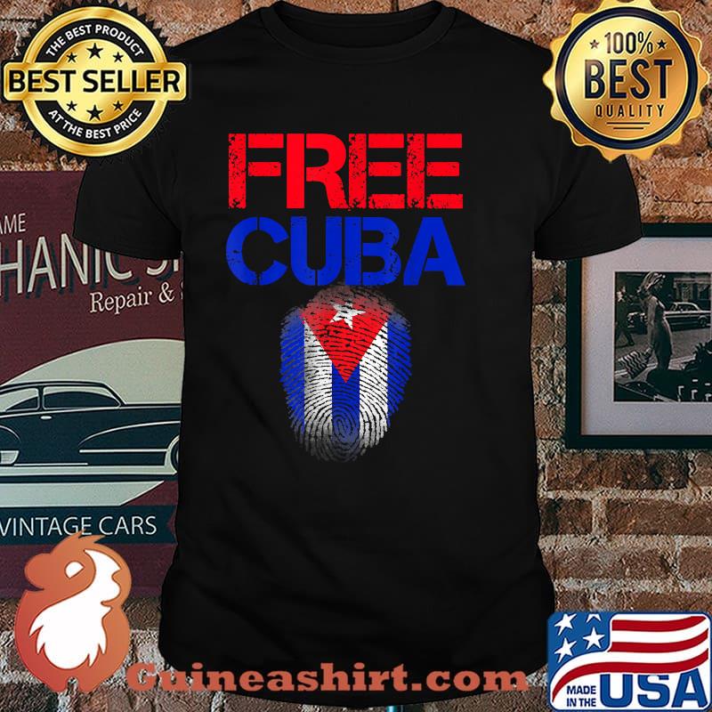 Free Cuba Dna Cuban Flag T-Shirt