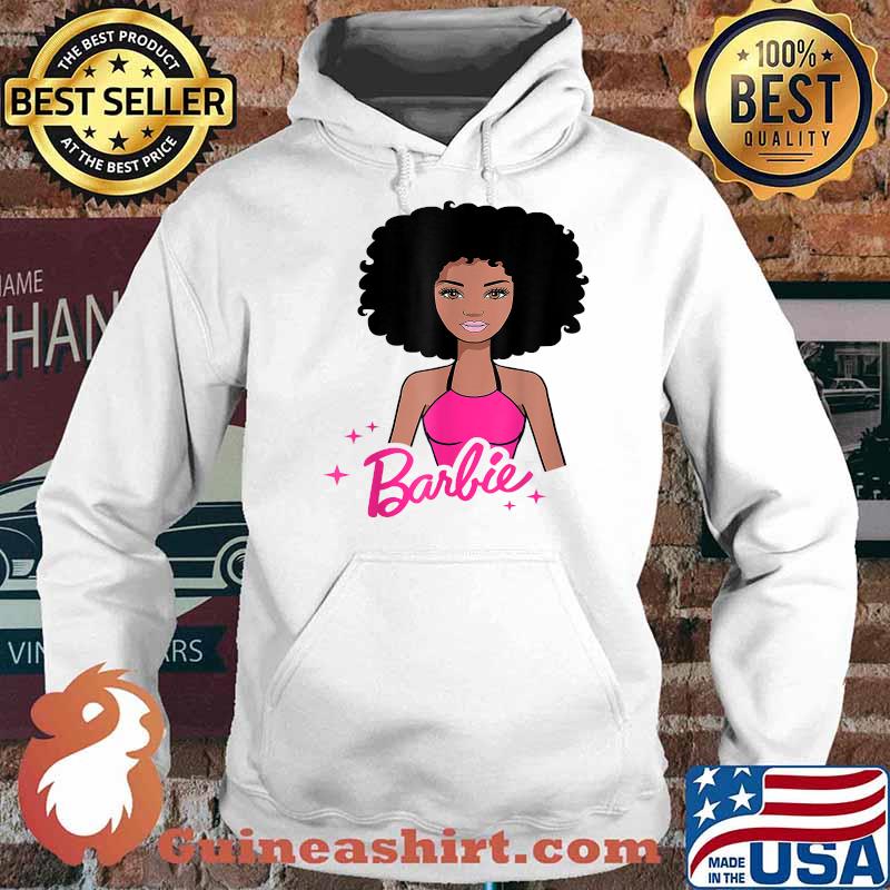 Funny Afro-Barbie Girl Pink Babe Black T-Shirt Hoodie