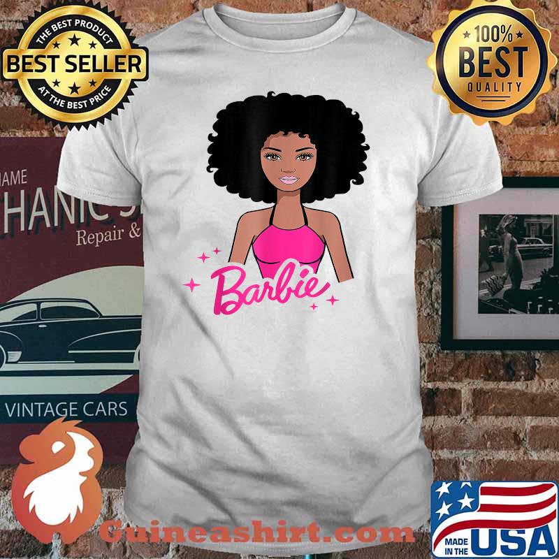 Funny Afro-Barbie Girl Pink Babe Black T-Shirt