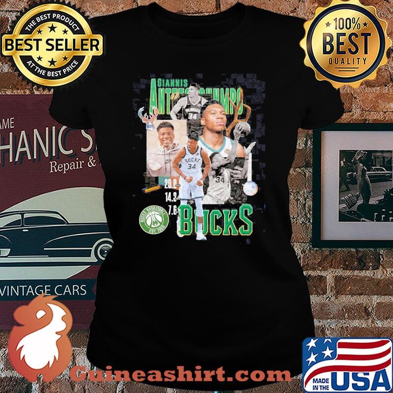 Giannis Antetiokounmpo Bucks Shirt Laides tee