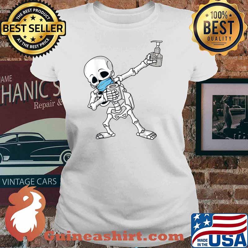 Halloween Dabbing Skeleton Skull Shirt Ladies tee