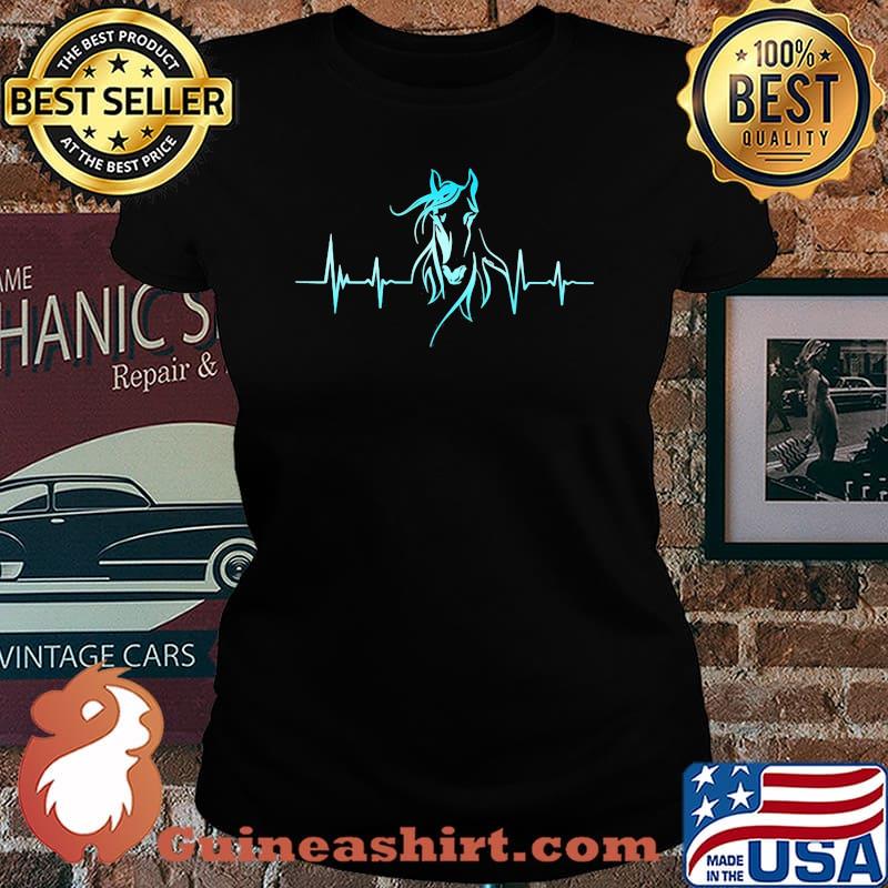 Heart beat light blue horse Laides tee