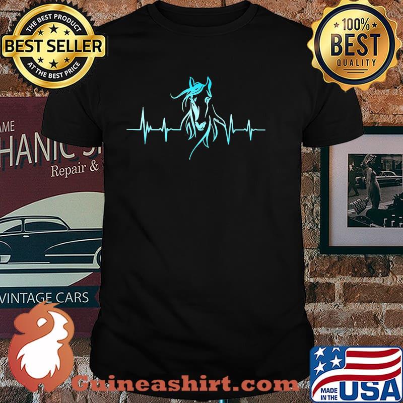 Heart beat light blue horse shirt