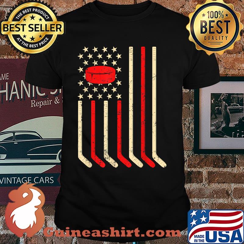 Hockey Goalie Gift USA Flag T-Shirt