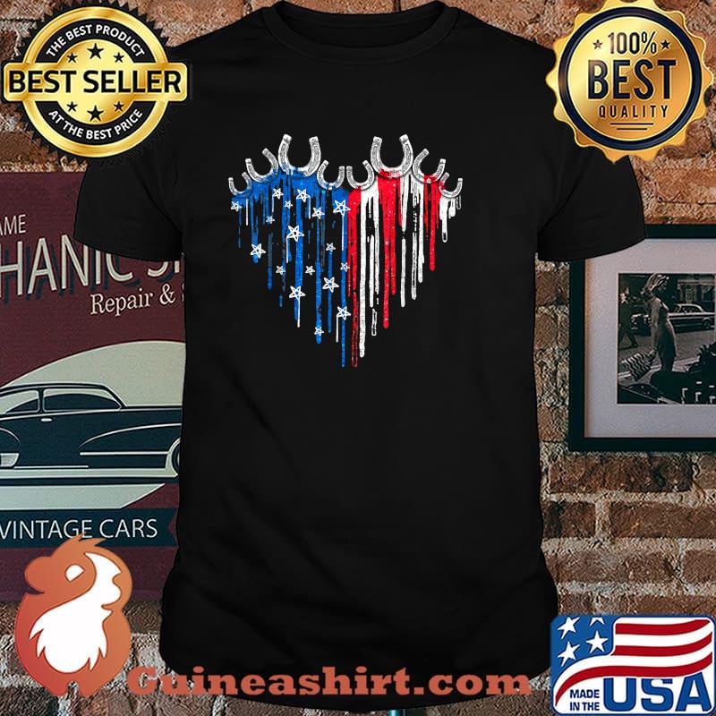 Horseshoe Heart American Flag Independence Day Shirt