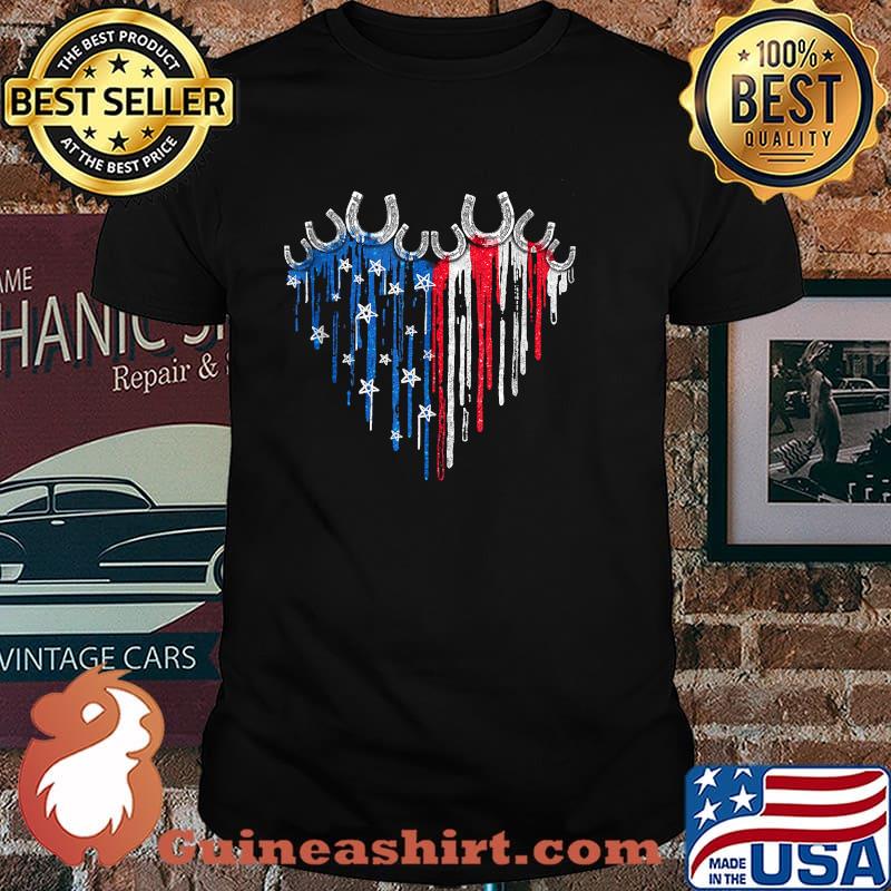 Horseshoes Heart American Flag Independence Day Shirt