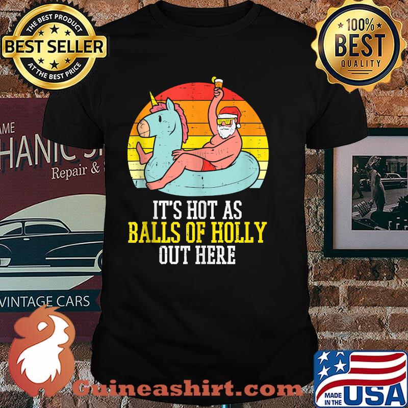 Hot As Balls Of Holly Santa Summer Christmas In July Xmas Tank Top