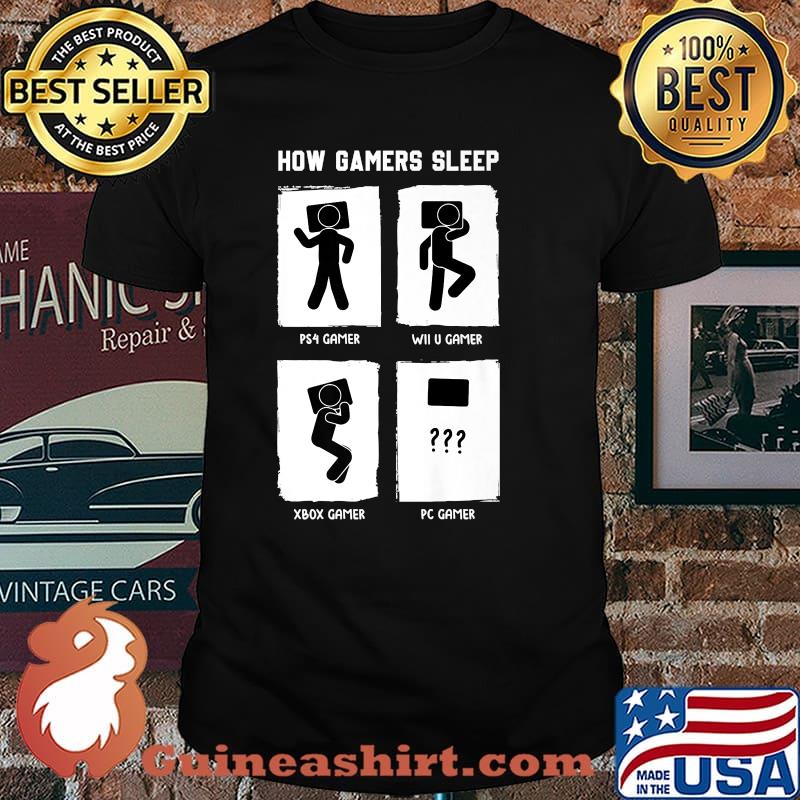 How Gamers Sleep Game Video Gaming T-Shirt