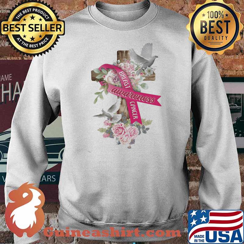 I Breast Cancer Awareness Dove Flower Shirt Sweater