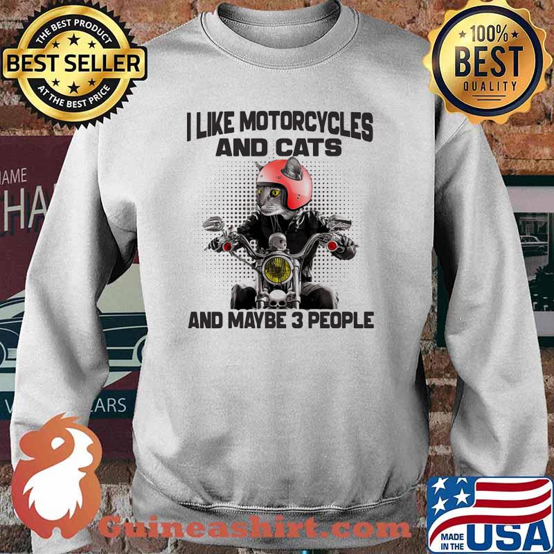 I like motorcycles and cats and maybe 3 people Sweater