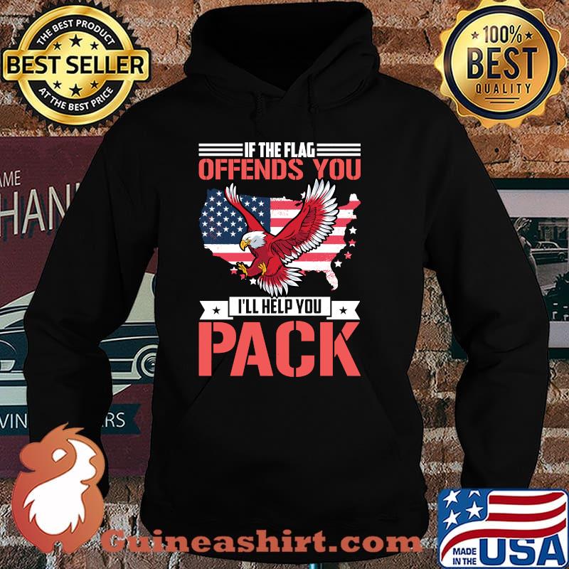 If The Flag Offends You I'll Help You Pack Pullover Eagle American Flag Shirt Hoodie