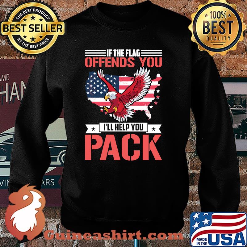 If The Flag Offends You I'll Help You Pack Pullover Eagle American Flag Shirt Sweater