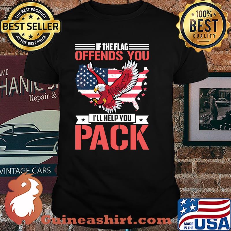 If The Flag Offends You I'll Help You Pack Pullover Eagle American Flag Shirt