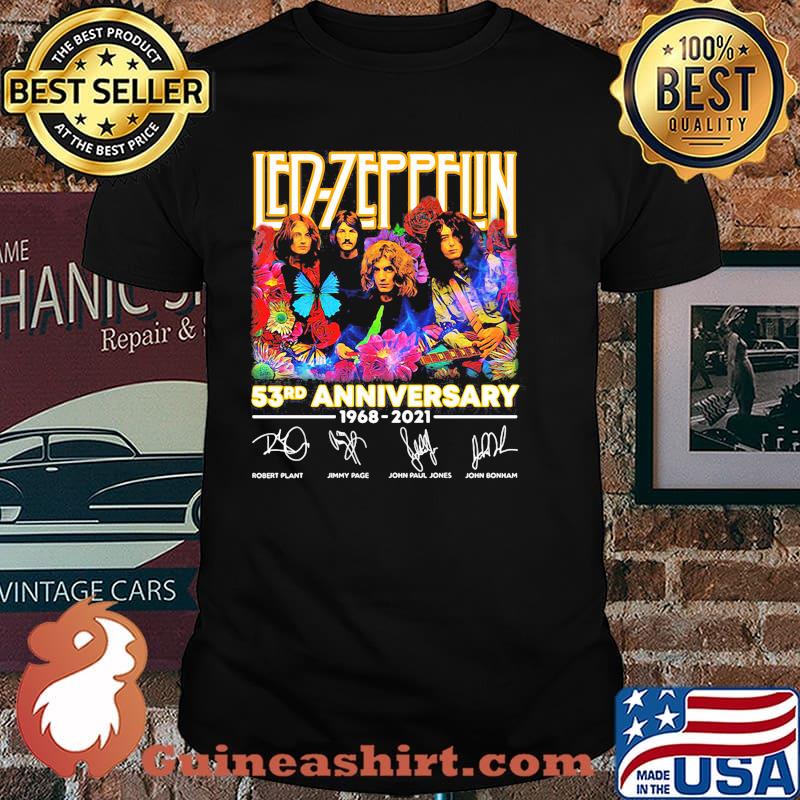 Led zeppfin 53rd anniversary 1968 2021 signatures shirt