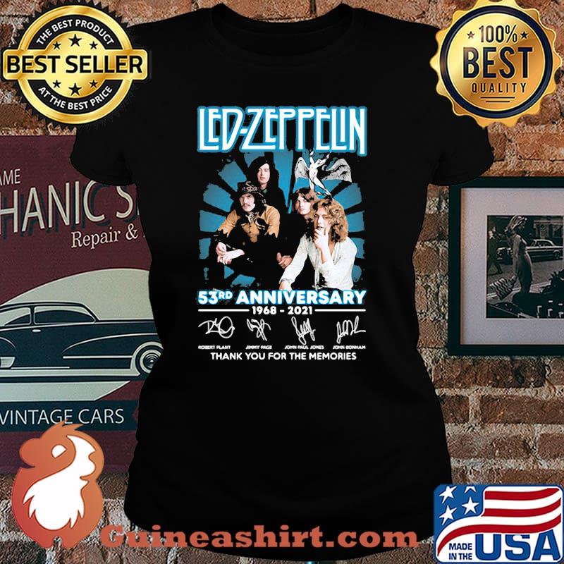 Led zeppfin 53rd anniversary 1968 2021 thank you for the memories signatures Laides tee