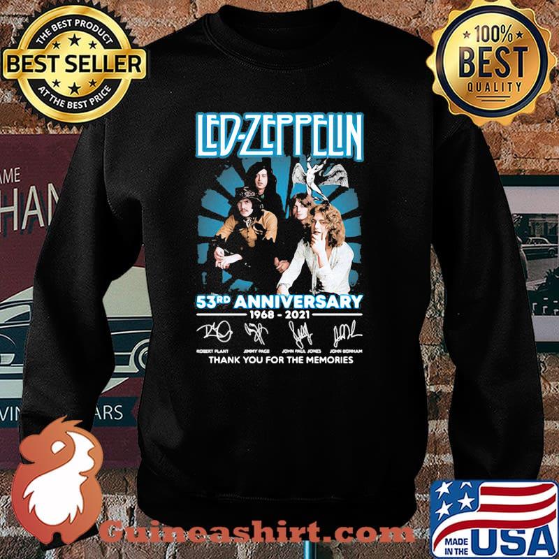 Led zeppfin 53rd anniversary 1968 2021 thank you for the memories signatures Sweater