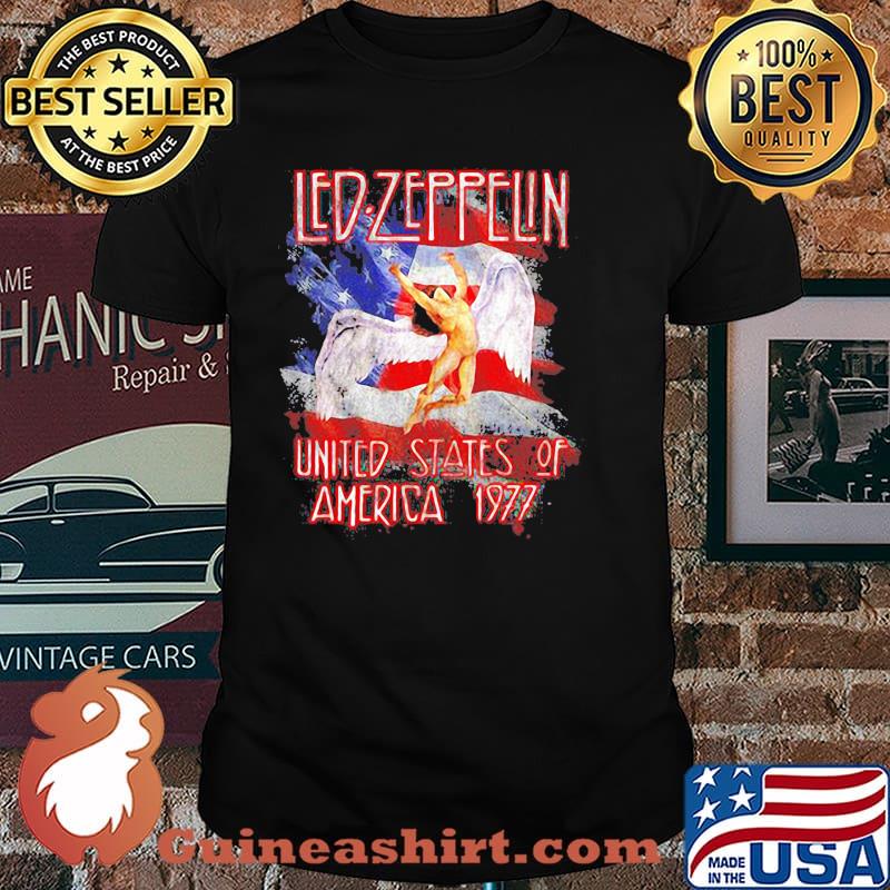 Led zeppfin united states of america 1977 american flag shirt