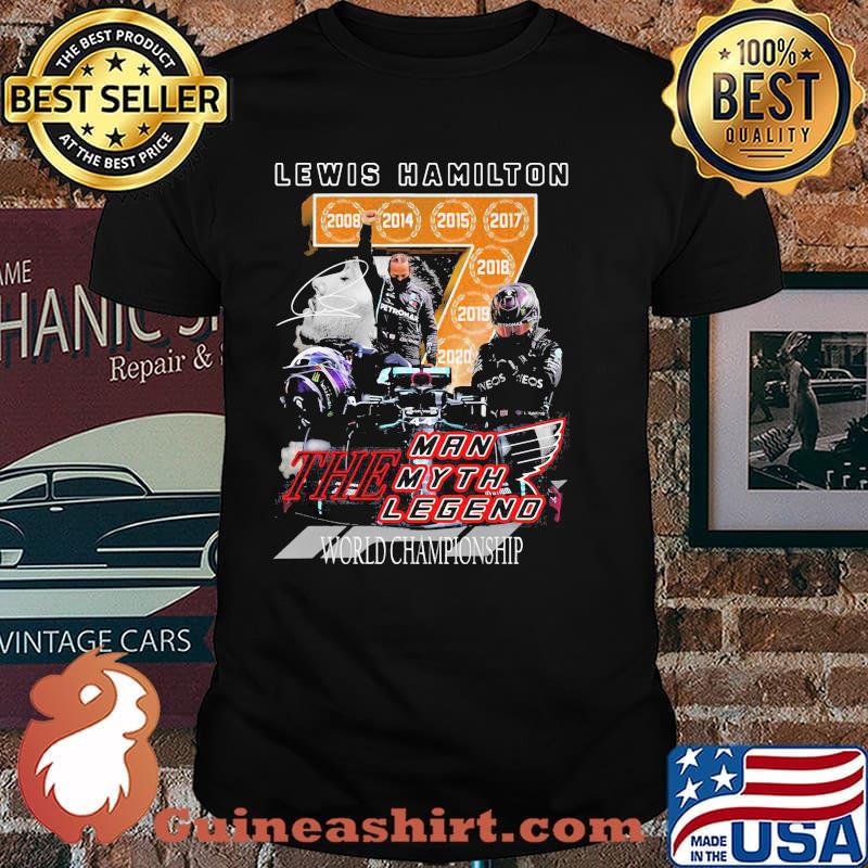 Lewis hamilton the man the myth the legend world championship signature shirt