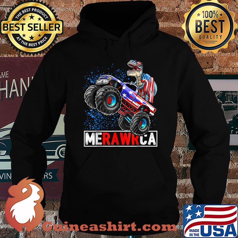 MERAWCA Dinosaur Monster Truck American 4th July T-Shirt Hoodie