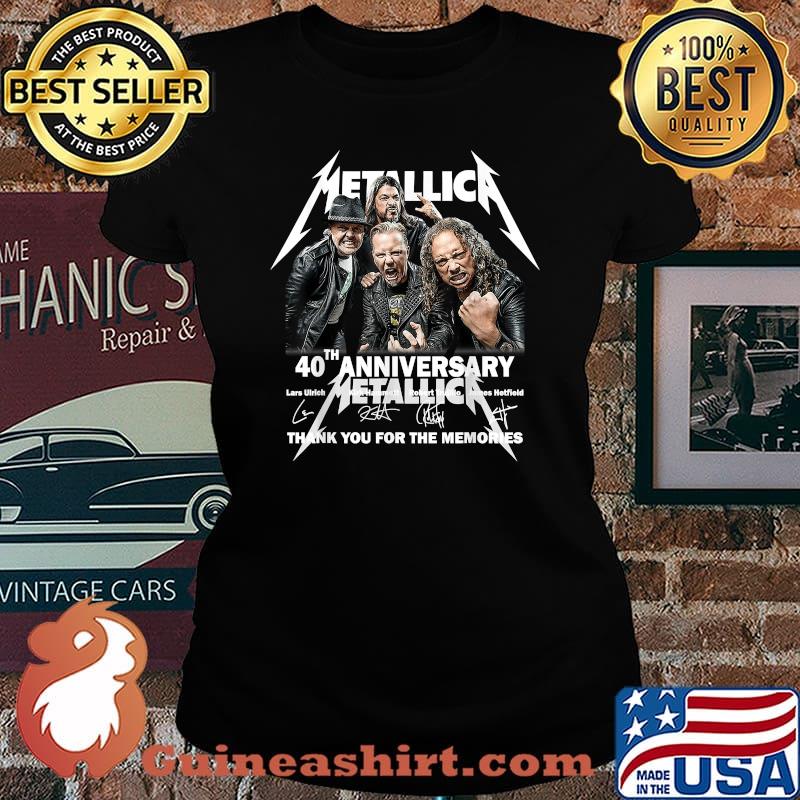 Metallicas 40th Anniversary Thank You For The Memories Signatures T-Shirt Laides tee