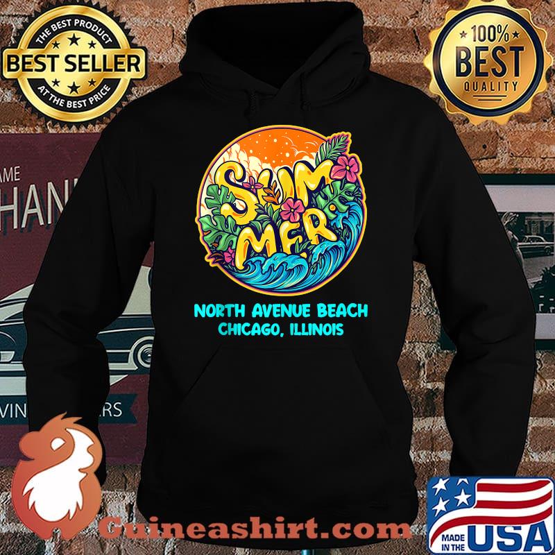 North Avenue Beach Chicago Illinois Summer Vacation Souvenir T-Shirt Hoodie