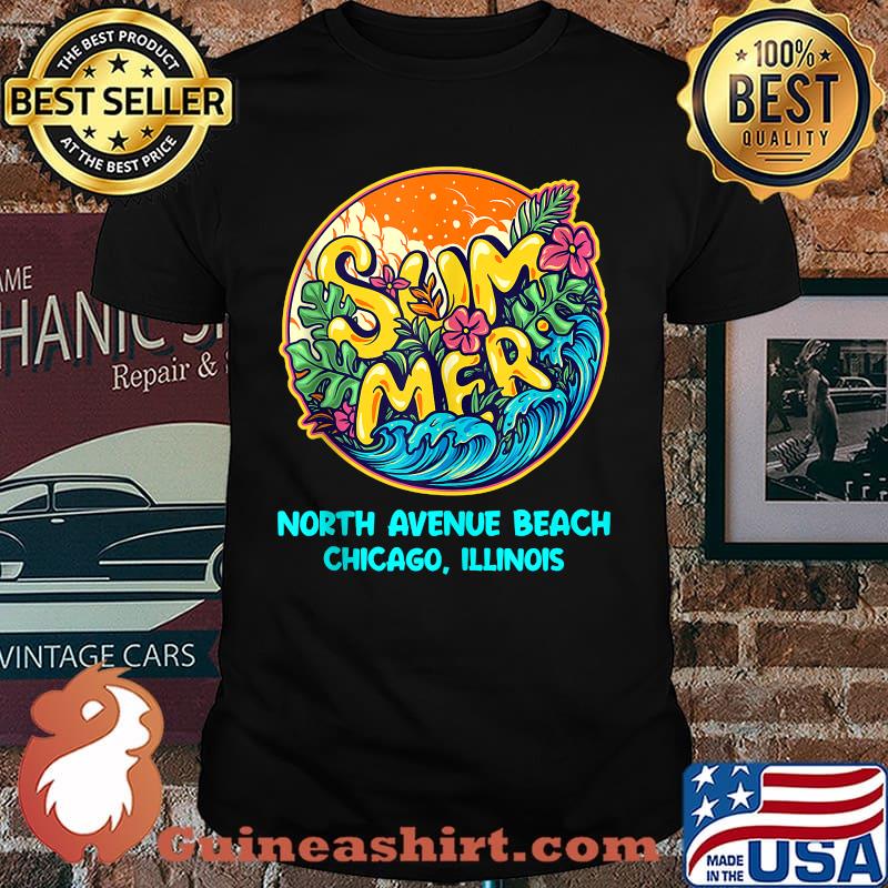 North Avenue Beach Chicago Illinois Summer Vacation Souvenir T-Shirt