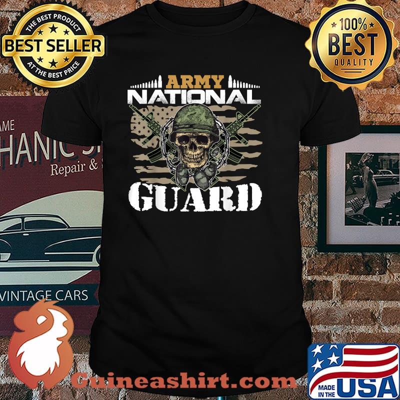 Proud Army National Guard With Vintage American Flag T-Shirt