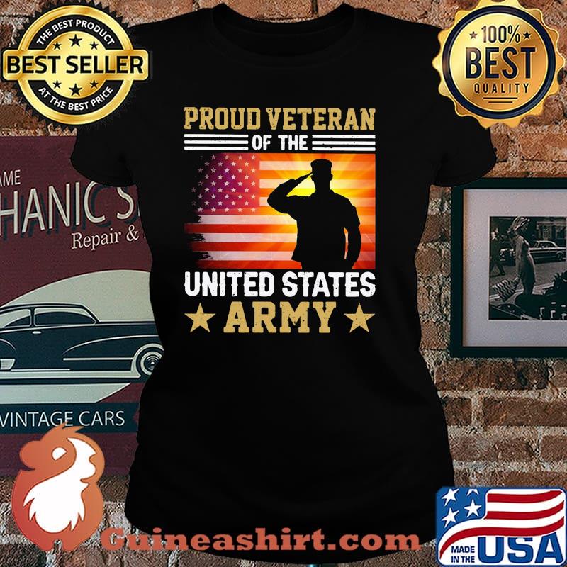 Proud veteran of the united states army american flag Laides tee