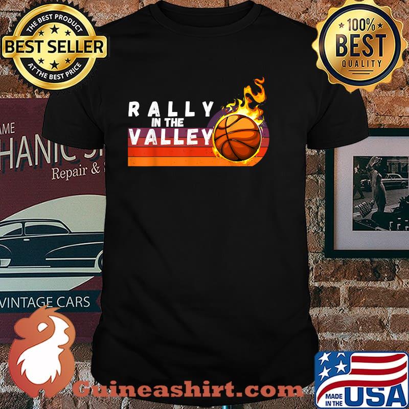 Rally In The Valley Flaming Basketball Sunset Vintage T-Shirt