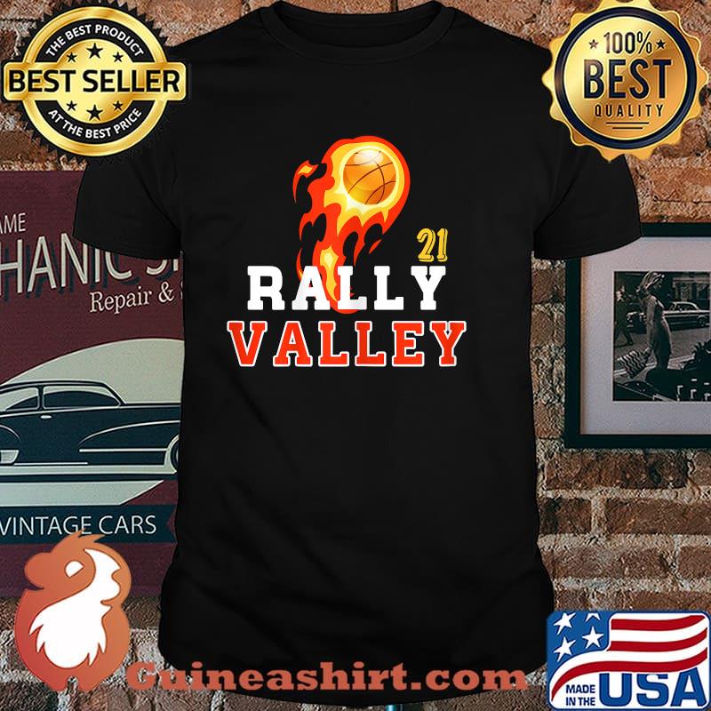 Rally In The Valley Phoenix Flaming Basketball Retro Sunset T-Shirt