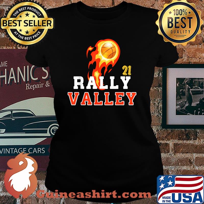 Rally In The Valley Phoenix Flaming Basketball Sunset T-Shirt Laides tee