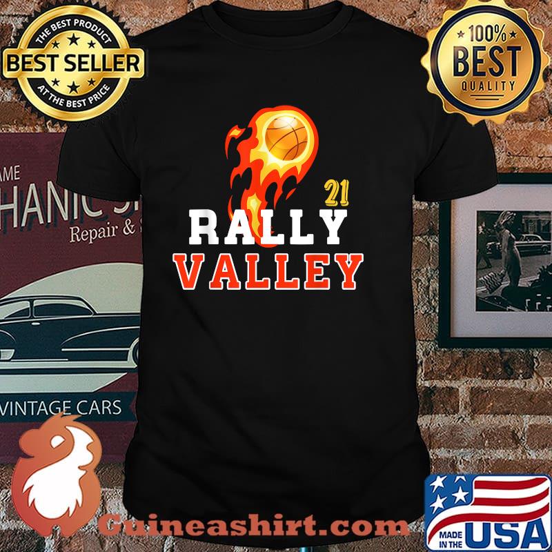 Rally In The Valley Phoenix Flaming Basketball Sunset T-Shirt