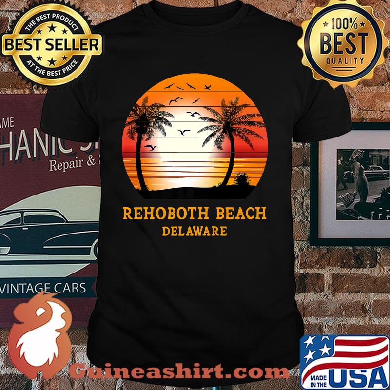 Rehoboth Beach Delaware Vintage Sunset Retro Summer Sun Surf Premium T-Shirt