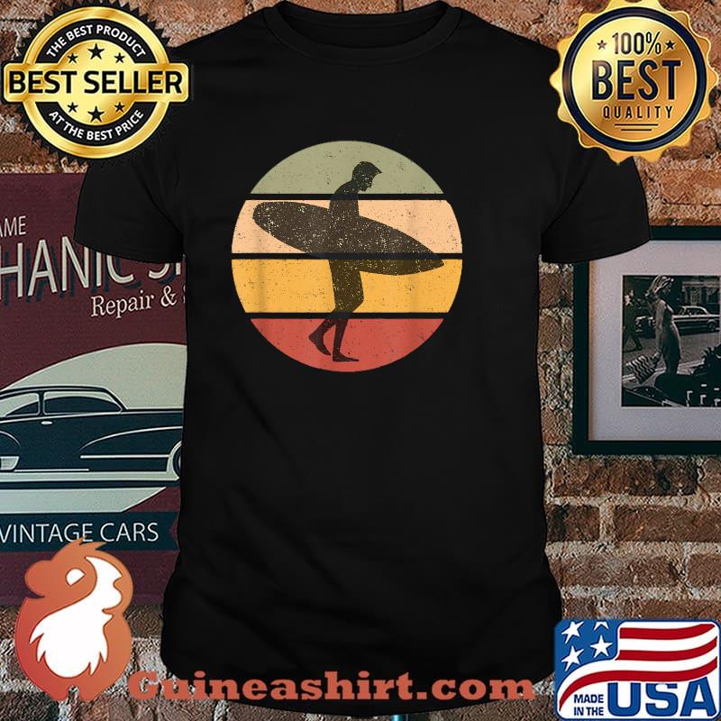 Retro Vintage Grunge Walking Surfer Sunset Shirt
