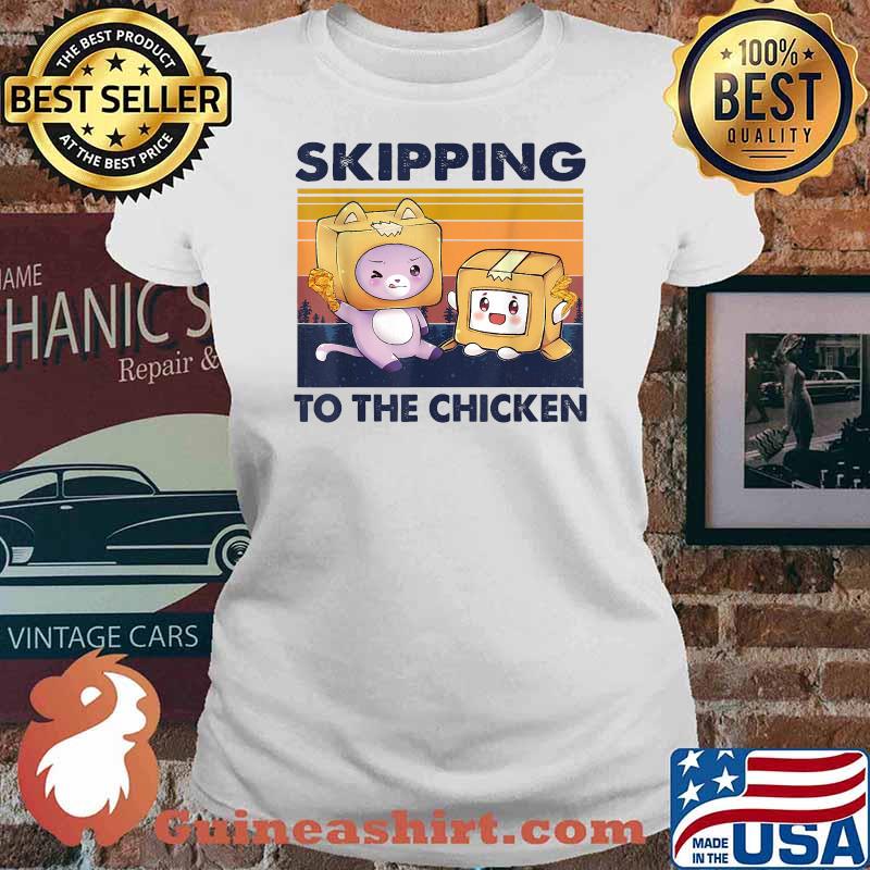 Skipping To The Retro Chicken Funny Lanky Arts Box Videogame Vintage T-Shirt Ladies tee