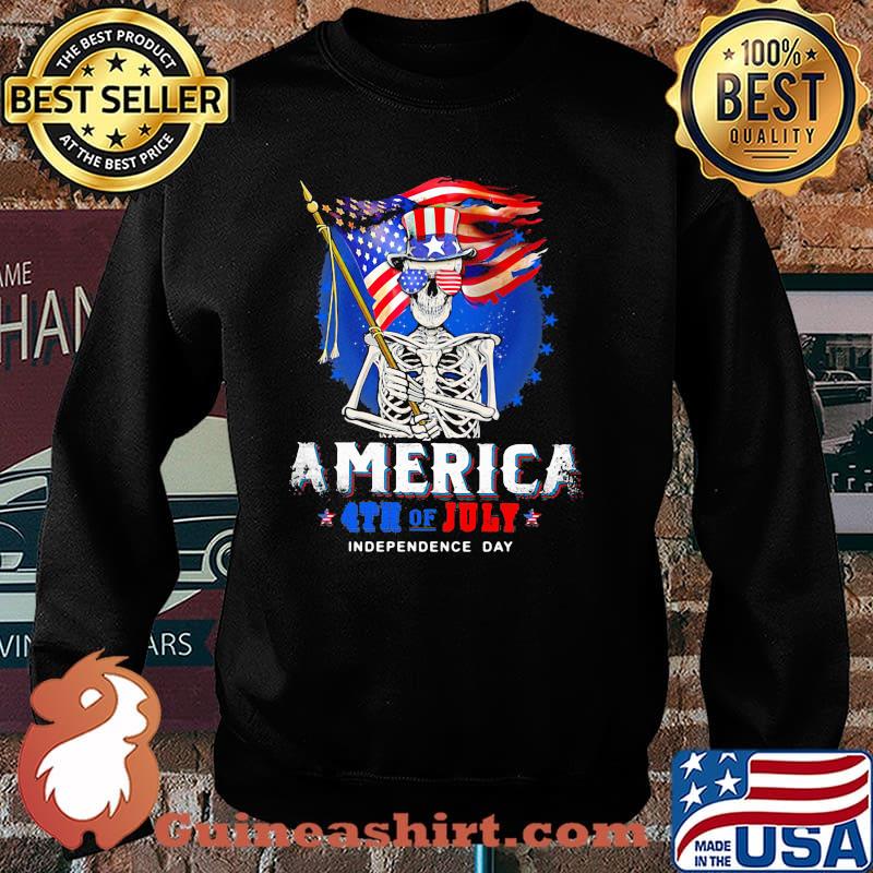 Skull America 4th of July Indepence Day Shirt Sweater